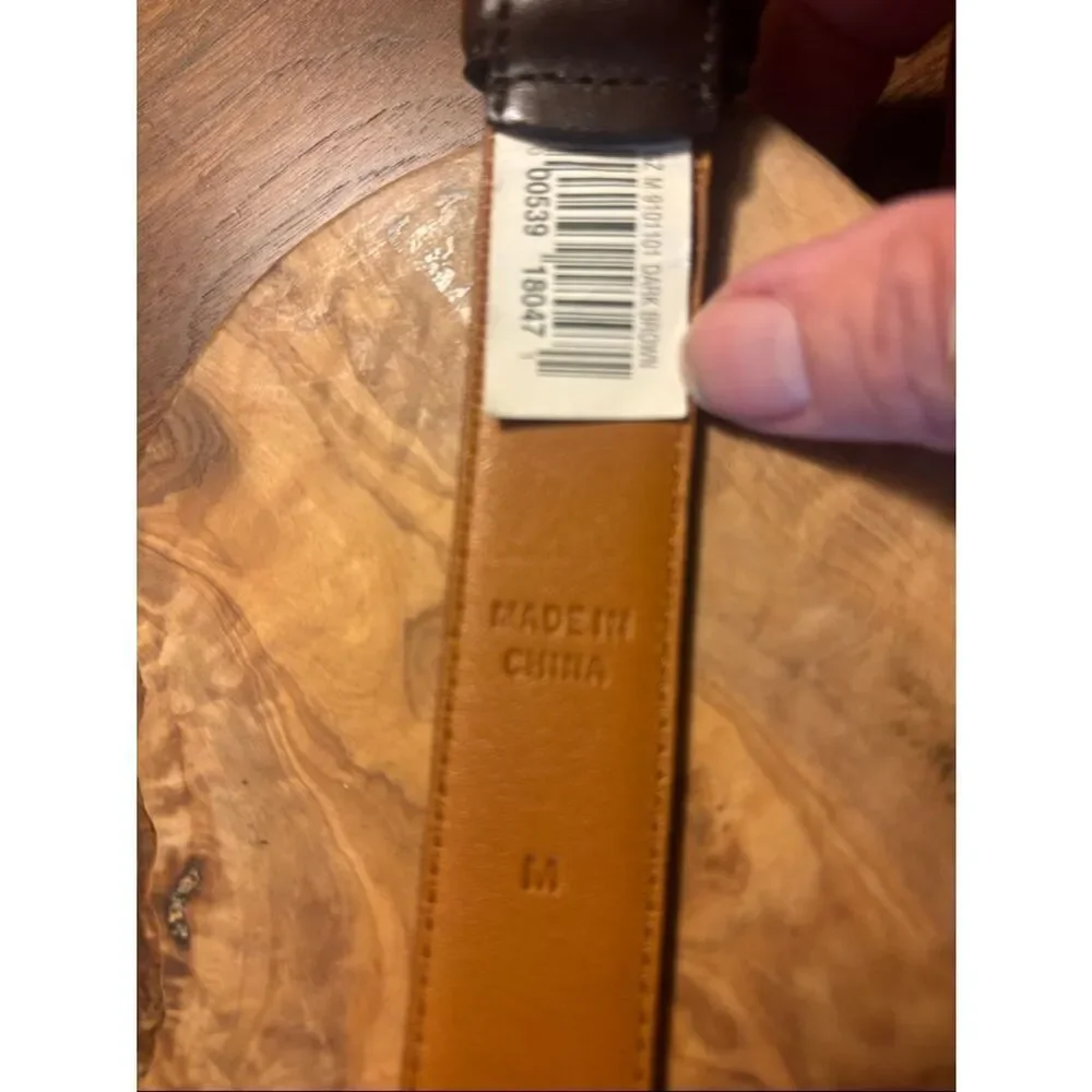 Lauren Ralph Lauren Dark Brown & Gold Leather Belt